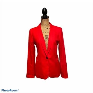 J Crew Parke Blazer Red 1 Button Size 10